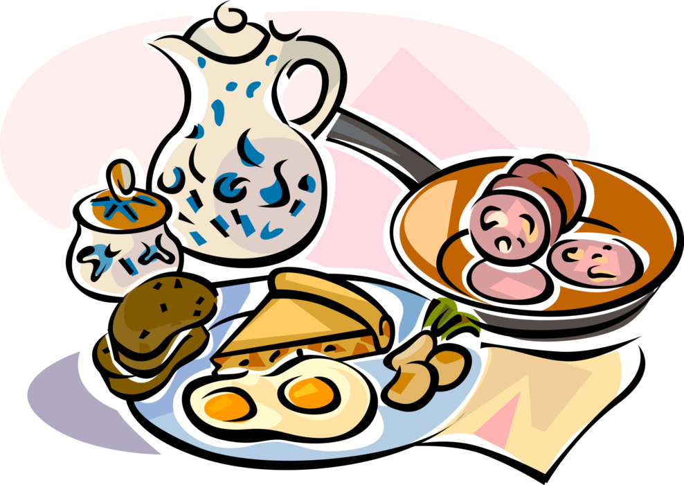 German Breakfast Image Illustration - Brunch Clipart (988x700), Png Download