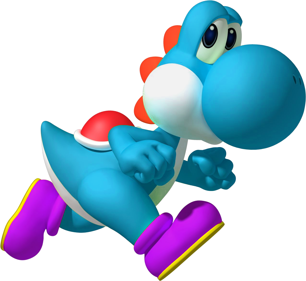 Cyan Yoshi Yba - Green Turtle On Mario Clipart (1280x1168), Png Download