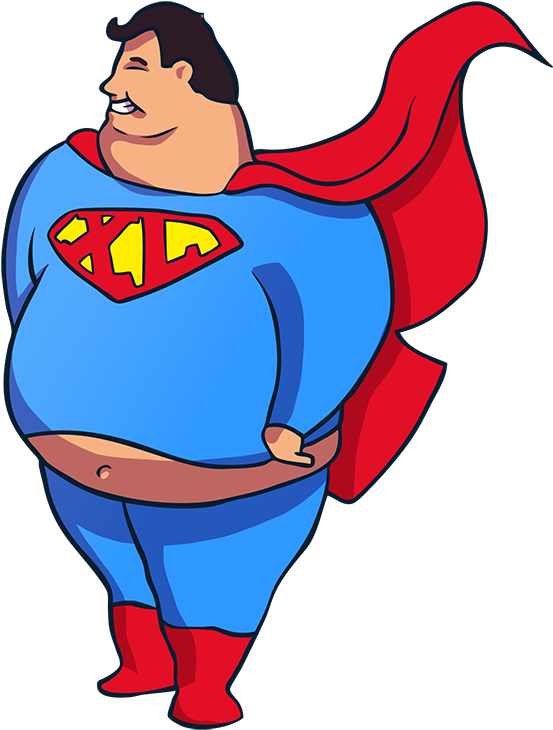 November Clipart Turkey Fat - Fat Superman Png Transparent Png (750x945), Png Download