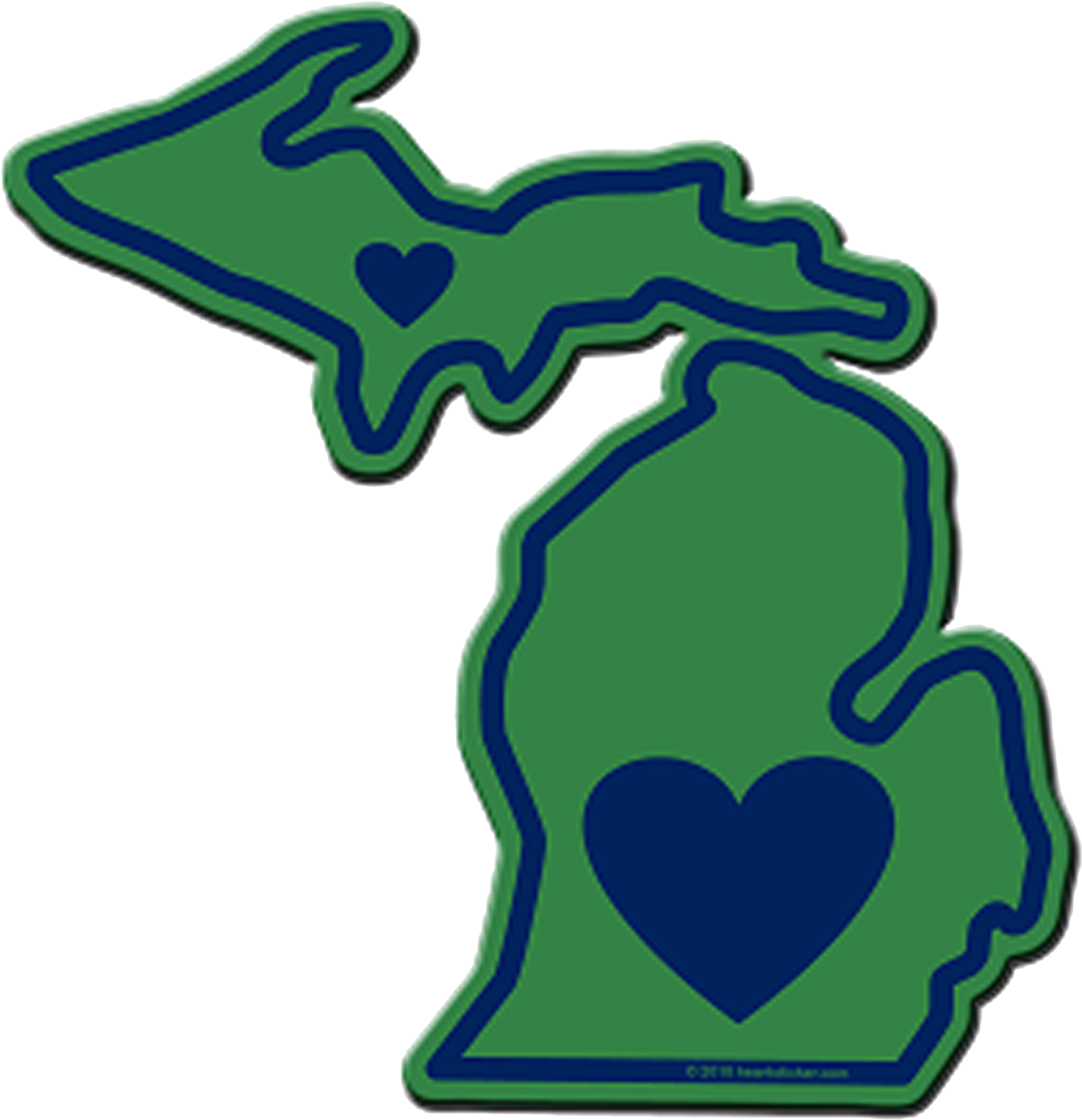 Heart In Michigan Sticker - Heartsticker.com Heart In Michigan Sticker Clipart (2048x2048), Png Download