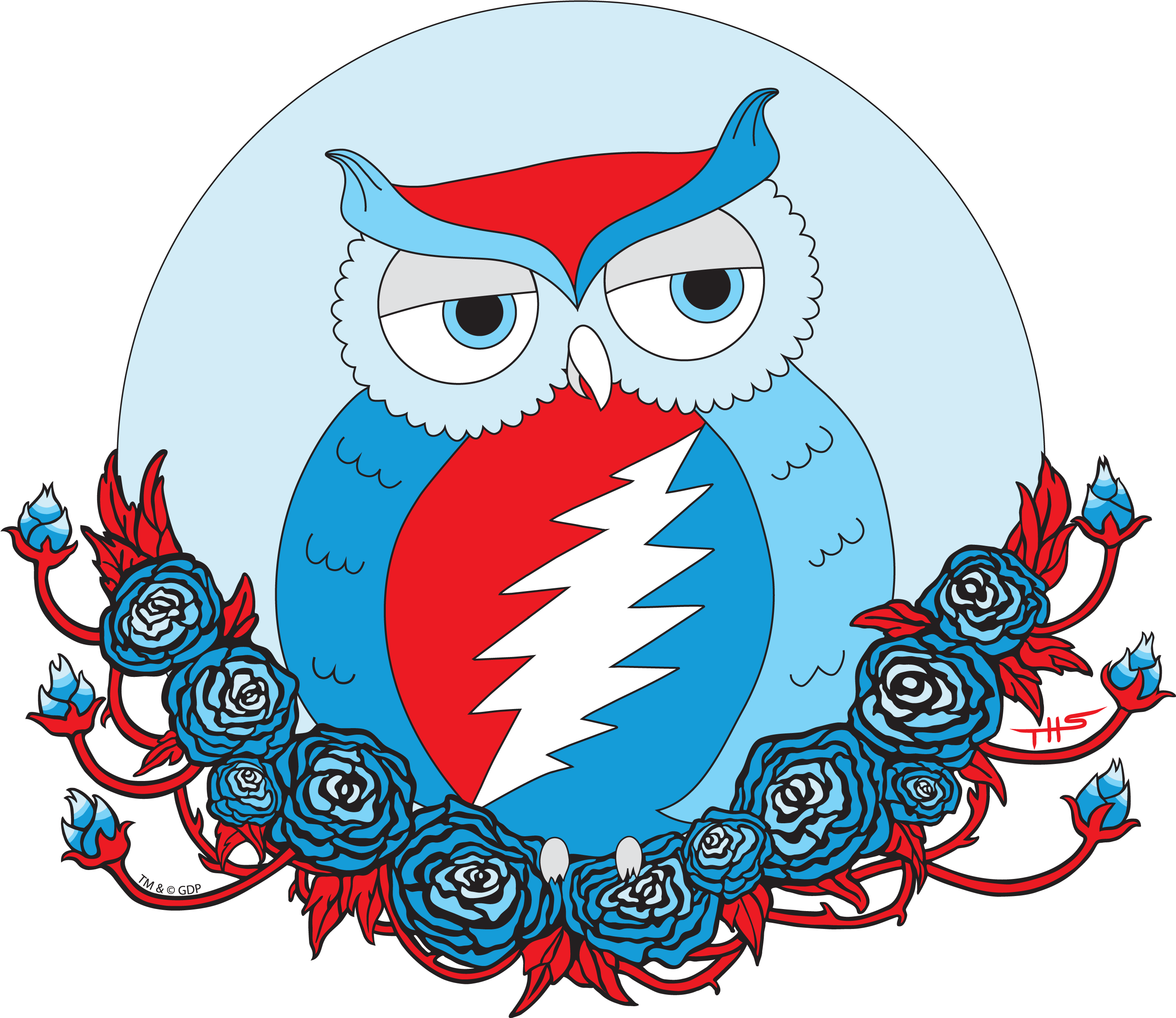 Little Grateful - Steal Your Face Owl Clipart (2892x2892), Png Download