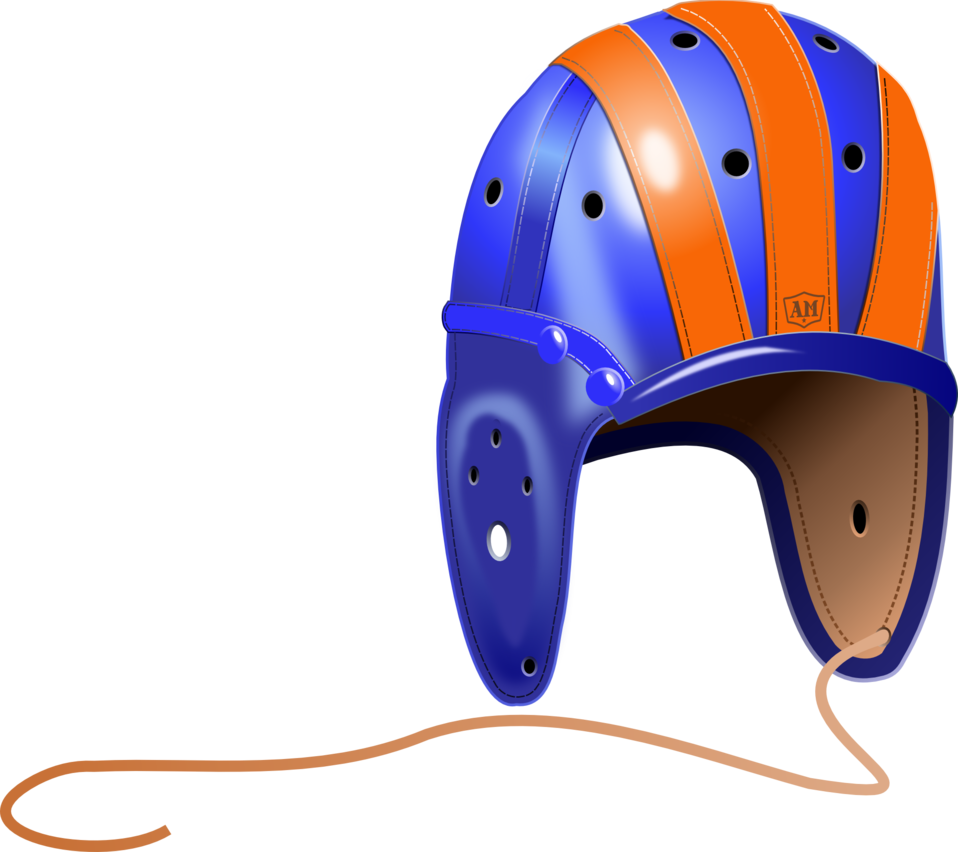 1940's Leather Football Helmet - Transparent Football Old Style Helmet Clipart (958x852), Png Download