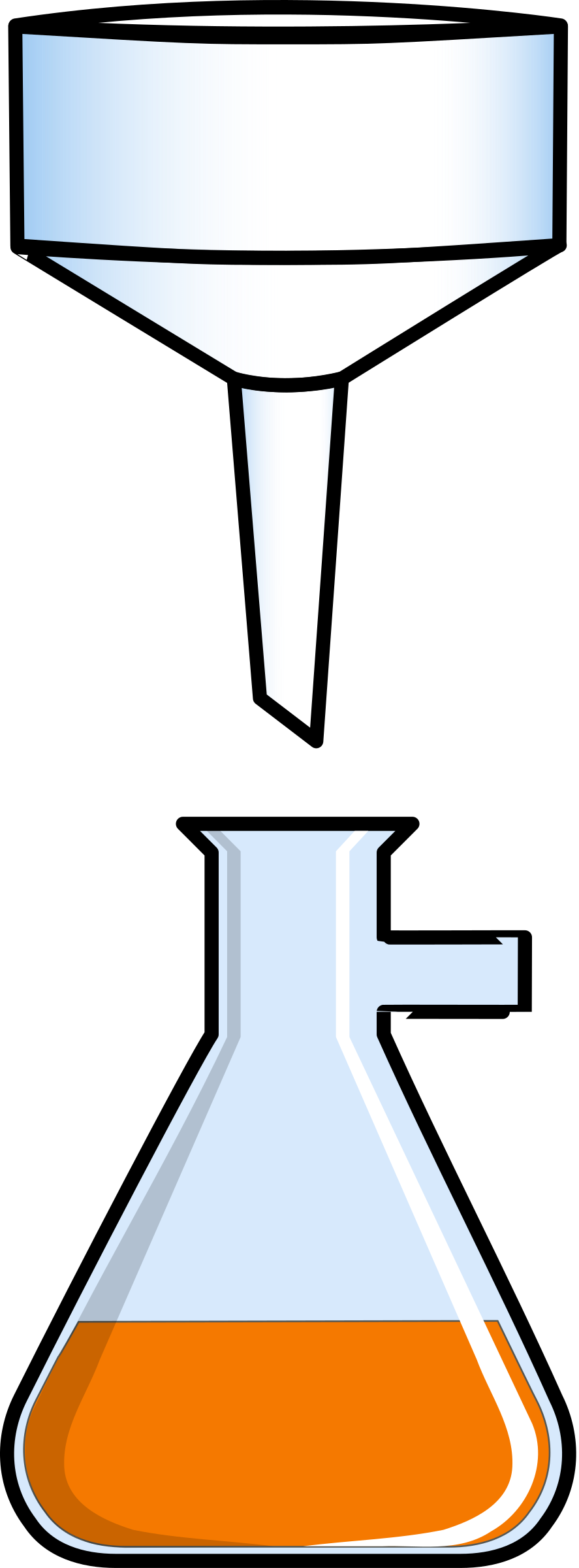 Funnel And Flask Clipart (887x2400), Png Download