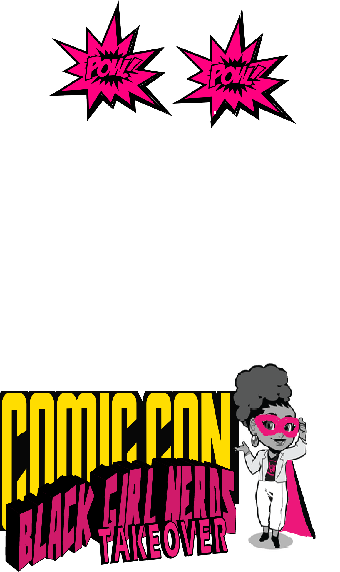 Geofilter Created For Black Girl Nerds Comic Con Visit - Cartoon Clipart (1157x1964), Png Download