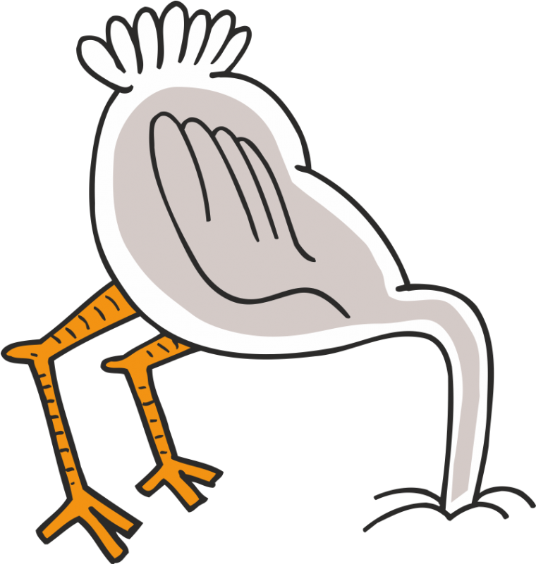 With Head In Clip Art Crazywidow Info - Cartoon Ostrich With Head In The Sand Transparent - Png Download (800x800), Png Download