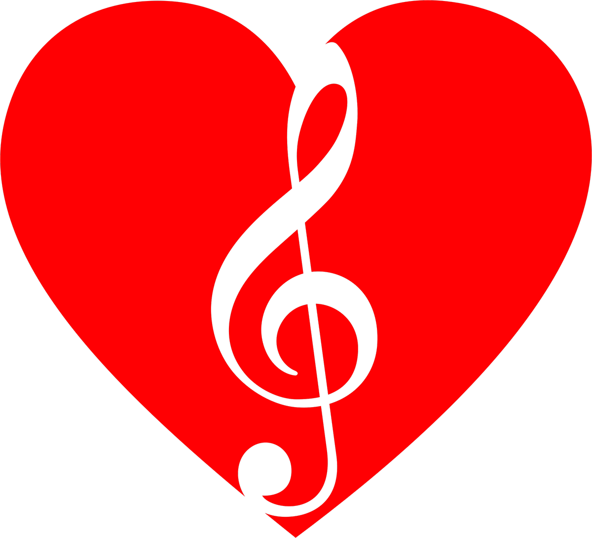 Musical Note Musical Theatre Clef Youtube Heart - Love Music Notes Png Clipart (827x750), Png Download