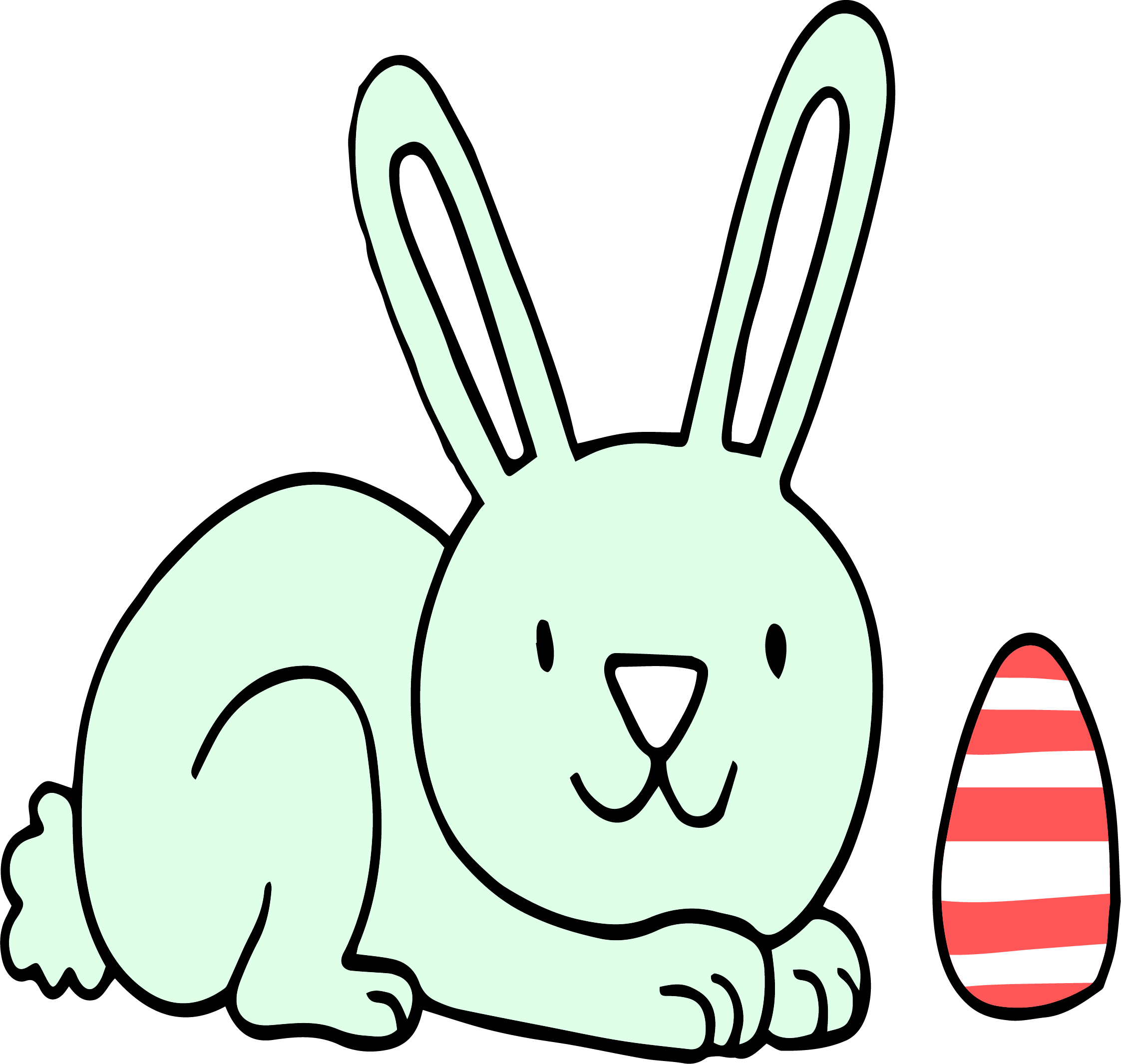 Bunny Find Egg Png Picture - Rabbit Clipart (2245x2131), Png Download