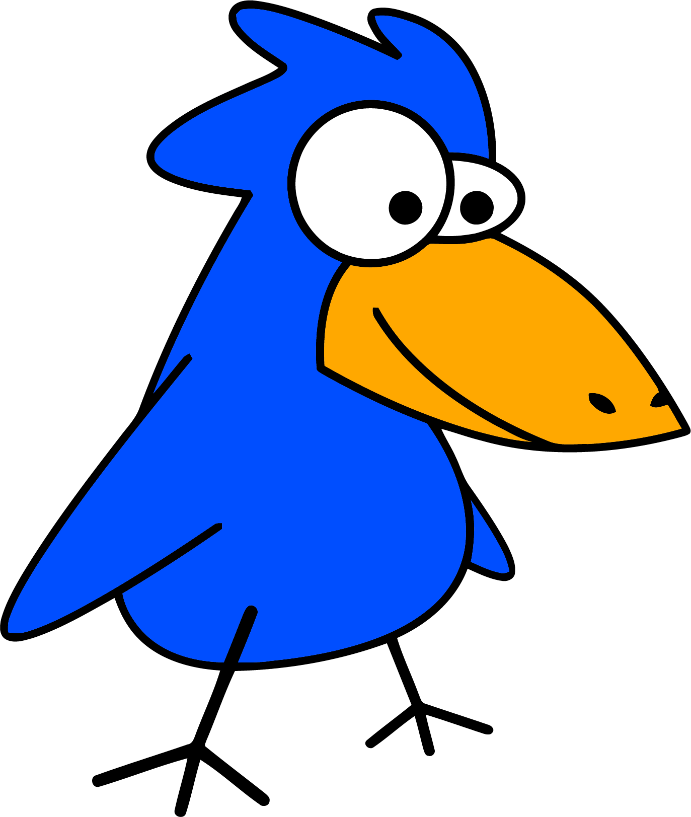 Blue Cartoon Bird Clipart Png - Bird Clip Art Gif Transparent Png (1373x1623), Png Download