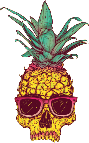 Hipster Clipart Tumblr - Pineapple Skull - Png Download (500x713), Png Download