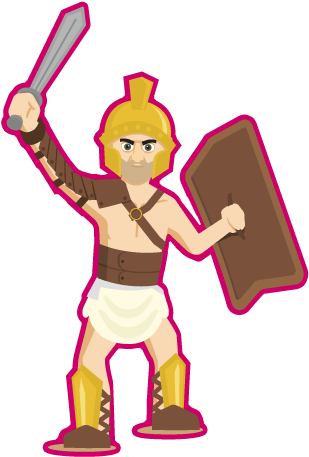 Gladiator Clipart Roman Person - Cartoon - Png Download (1008x567), Png Download