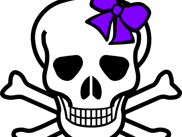 Skeleton Head Clipart Bow - Skull And Crossbones Throw Blanket - Png Download (640x480), Png Download