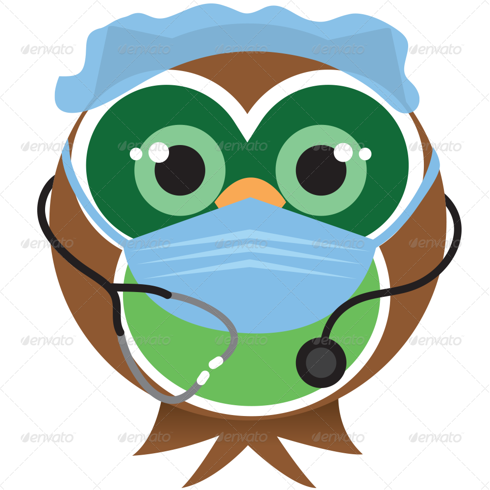Doctor Clipart Owl - Cartoon - Png Download (1000x1000), Png Download