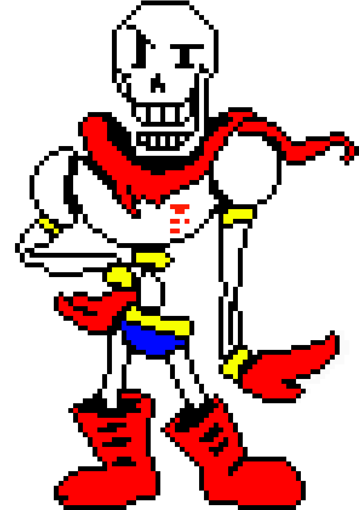 Colored Sprite Pixel Art - Pixel Art Undertale Papyrus Clipart (740x1080), Png Download