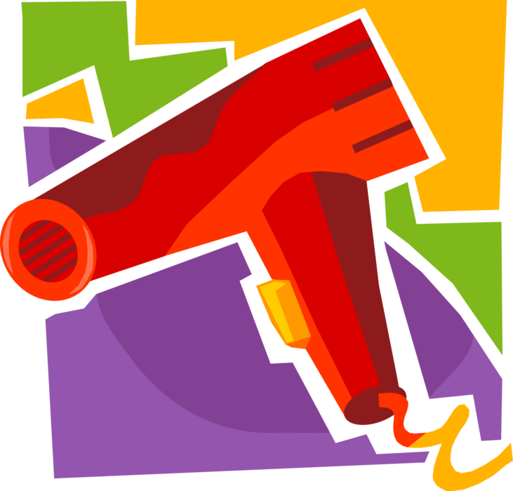 Vector Illustration Of Portable Electric Hair Dryer Clipart (731x700), Png Download