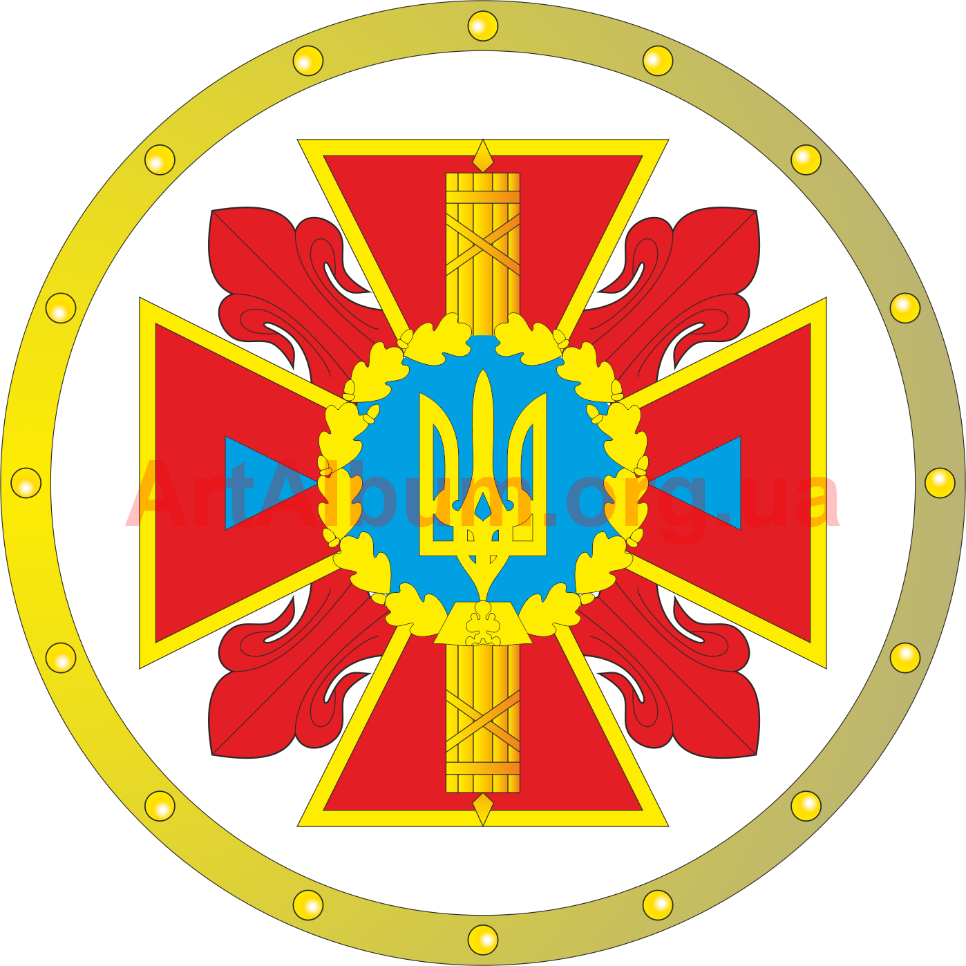 Clipart Emblem Of Ministry Of Emergency Situations - Мчс Украины - Png Download (1398x1398), Png Download