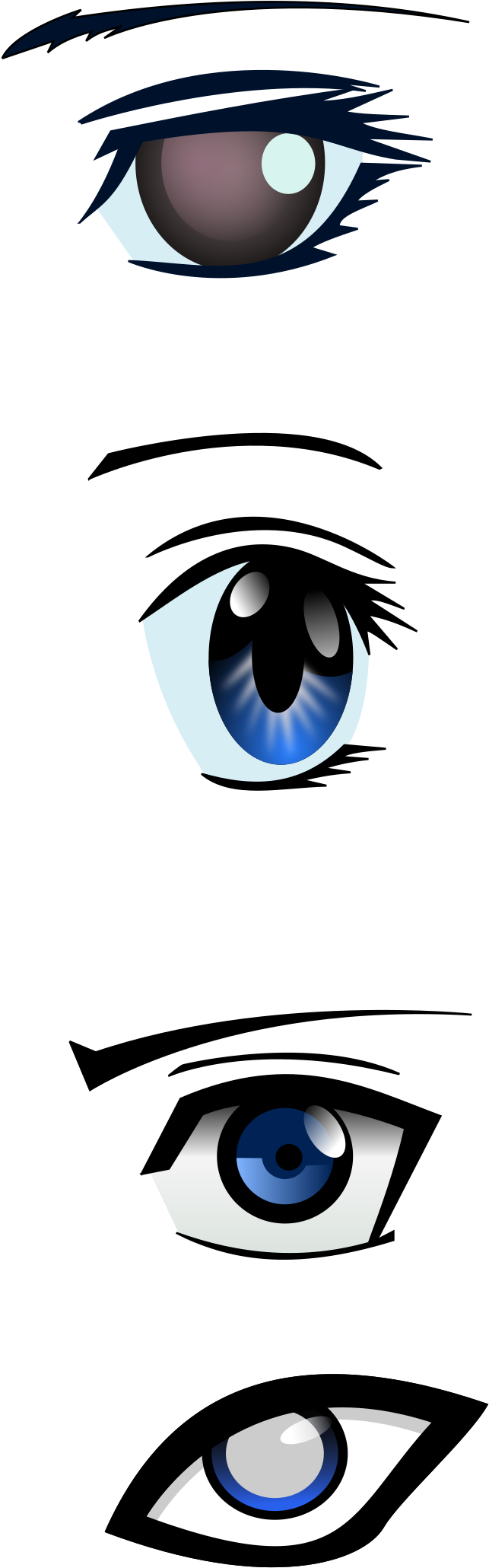 Vector - Anime Male Eyes Vector Clipart (500x1000), Png Download