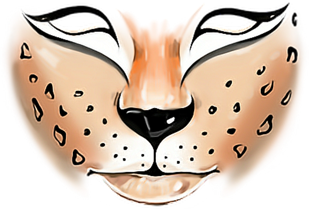 Tiger Facepaint Face Paint Makeup Oilpaint Animal Carto - Animal Face Paint Png Clipart (1024x1024), Png Download