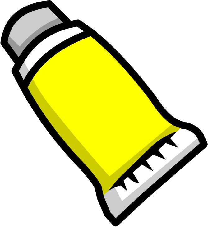 Yellow Face Paint - Club Penguin Paint Clipart (669x730), Png Download