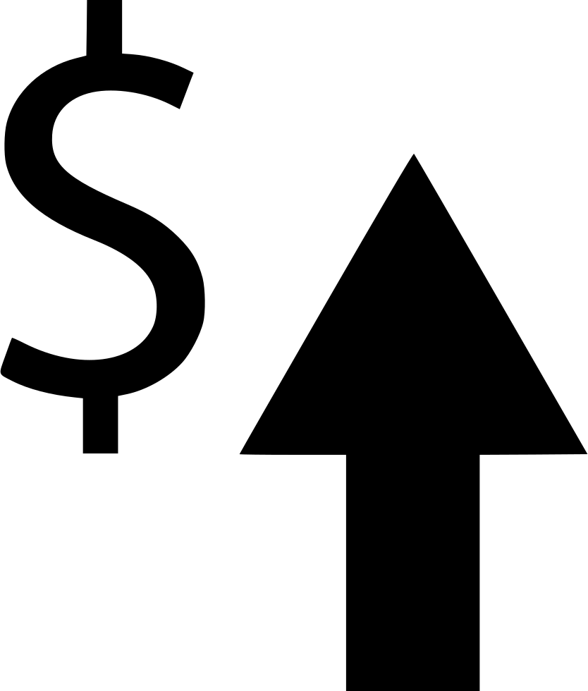 Up Money Svg Icon - Money Arrow Up Icon Clipart (834x980), Png Download