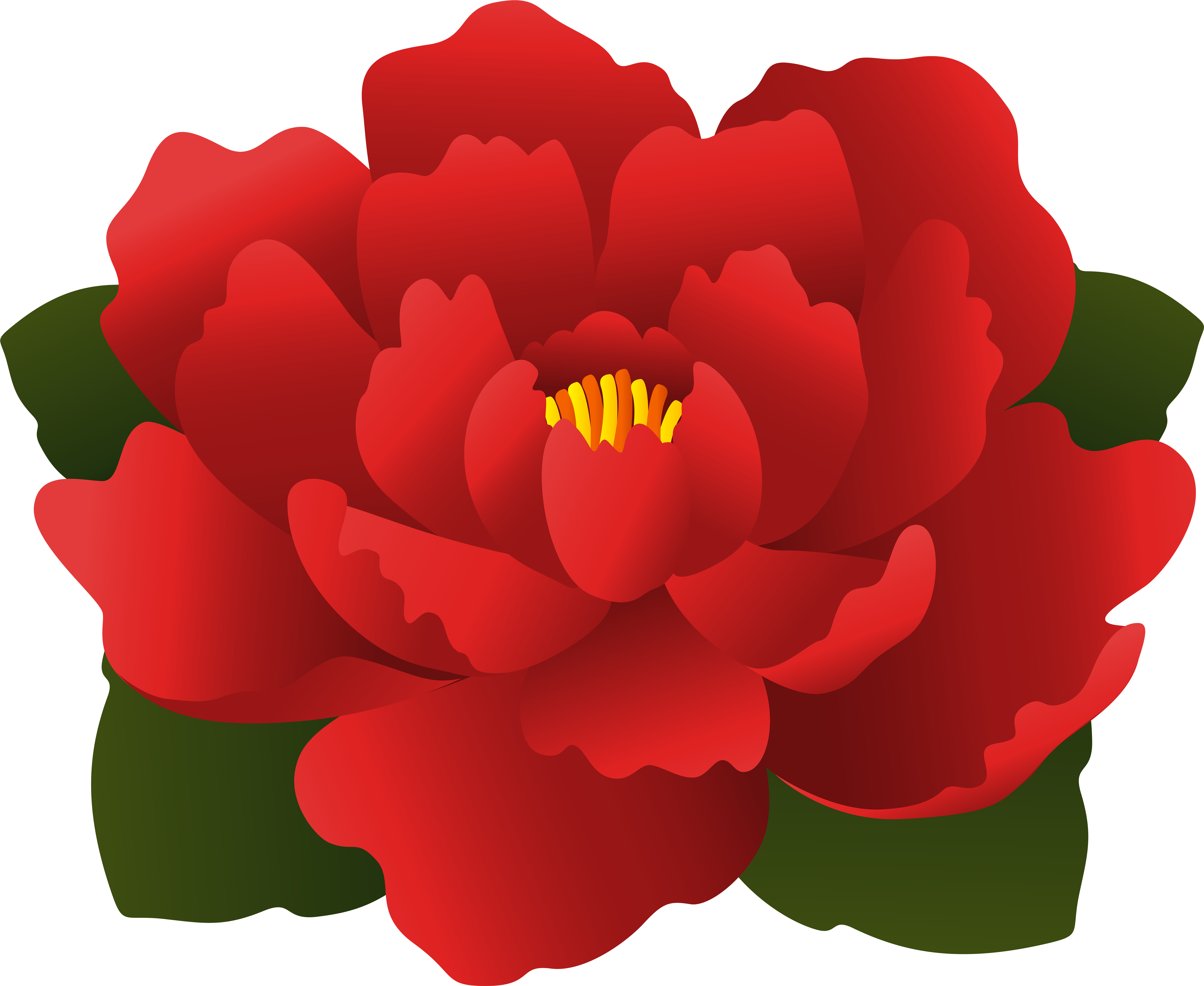 Red Flower Transparent Clip Art - Png Download (8000x6552), Png Download