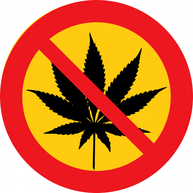 No Marijuana Clipart Cannabis Clip Art - Marijuana Leaf Crossed Out - Png Download (639x639), Png Download