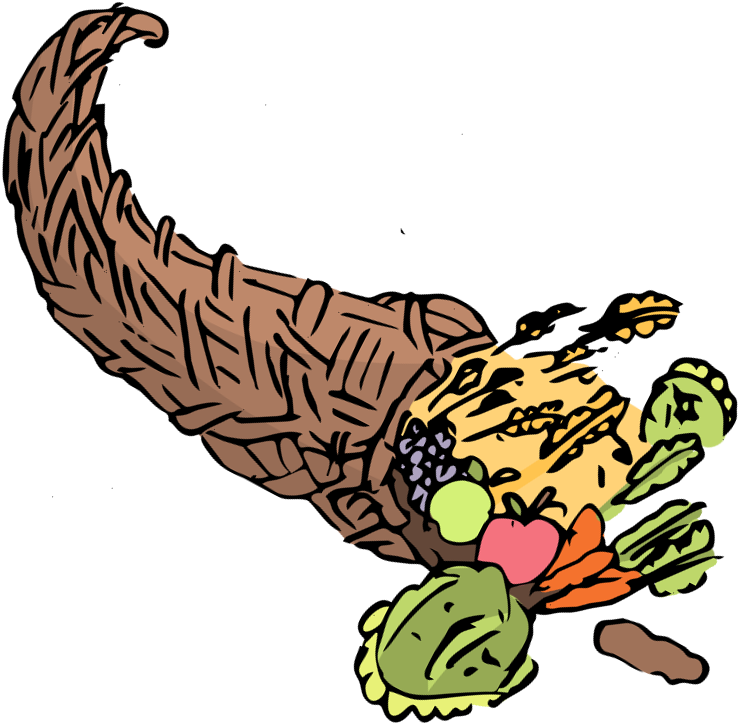 Horn Of Plenty A Tightly Woven Wicker Basket In The Clipart (822x801), Png Download