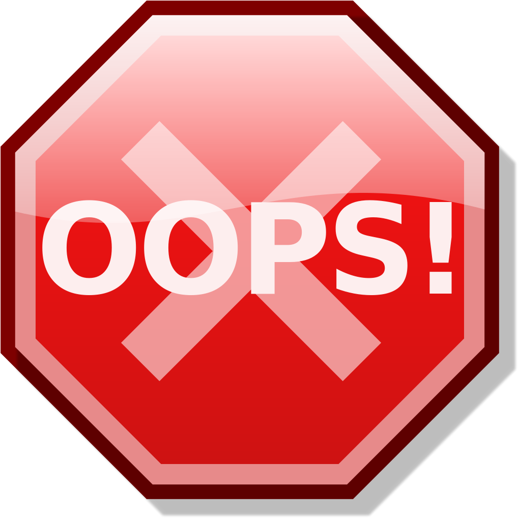 Oops Stop Sign Icon - Object With Hexagon Shape Clipart (1024x1024), Png Download