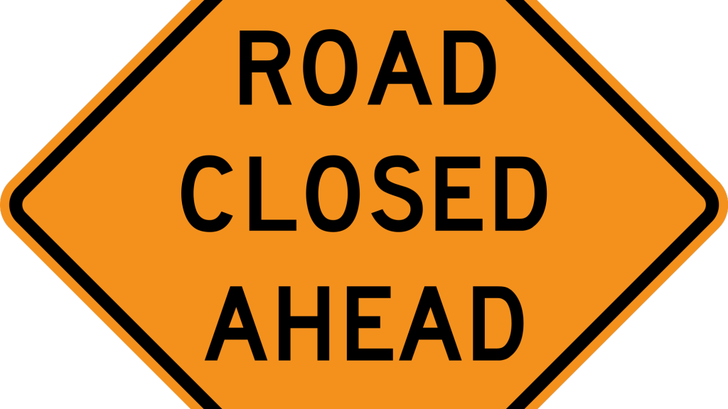 Highway 17 Closure North Of Wawa - Road Closed, Private, Fluorescent Orange Diamond Grade Clipart (1024x576), Png Download