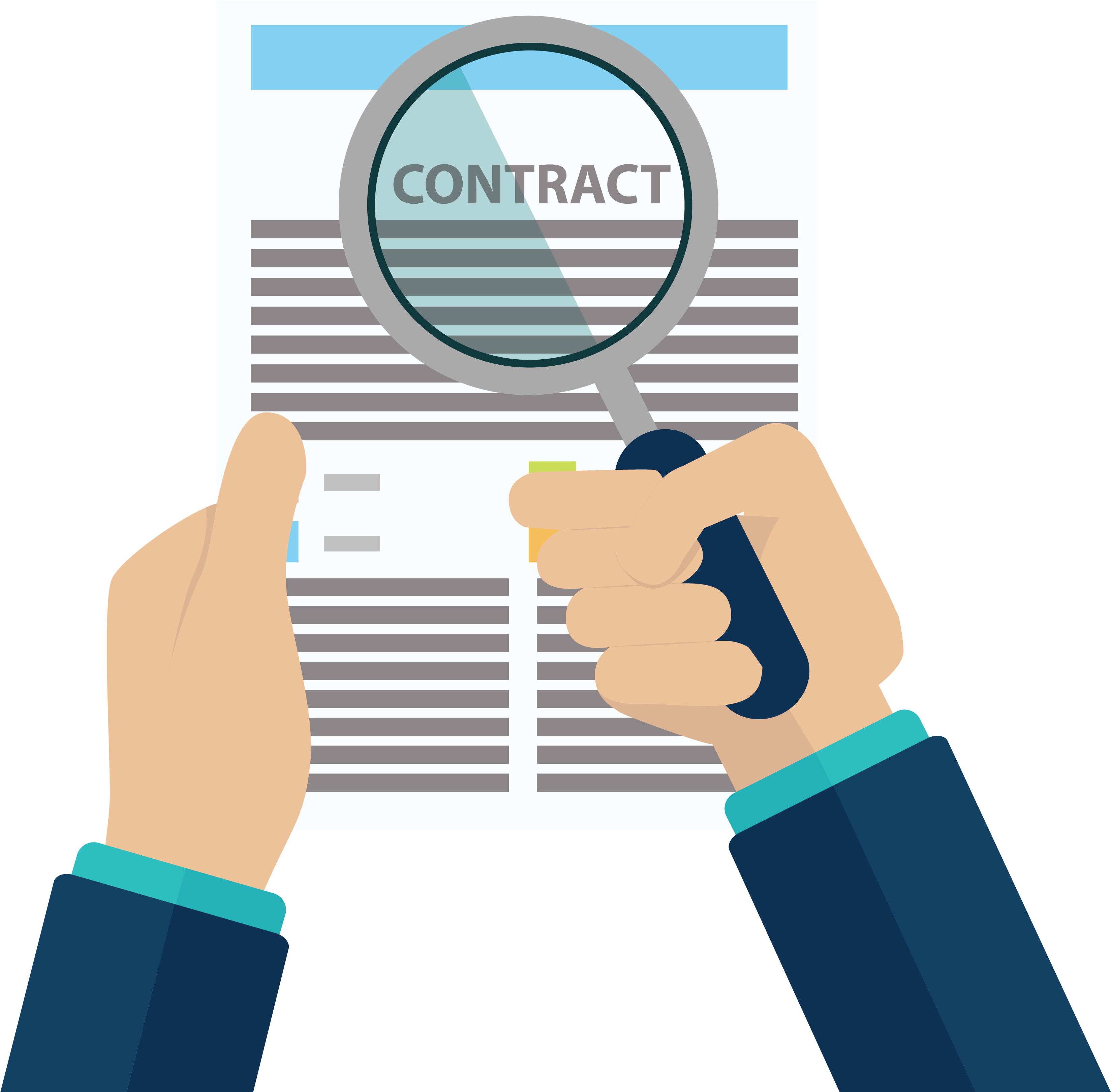 Jpg Black And White Library Contract Clipart Union - Firmar Contrato De Trabajo - Png Download (3762x3553), Png Download
