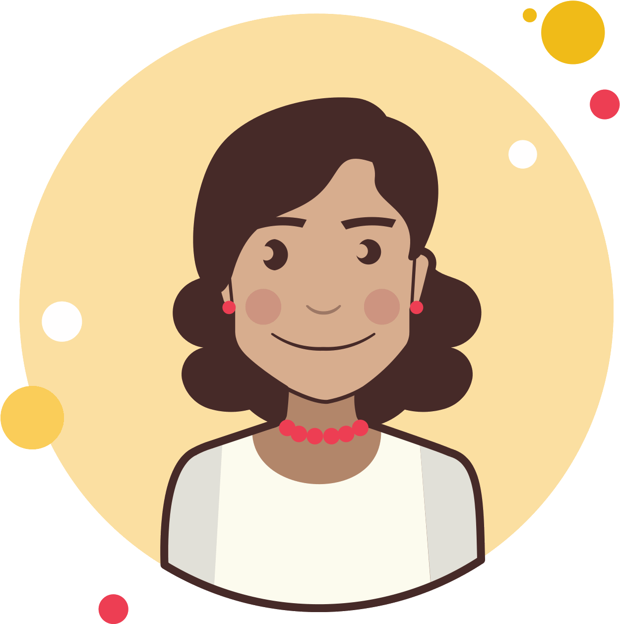 Brown Curly Hair Lady With Red Earrings Icon - Matematico Png Clipart (1600x1600), Png Download