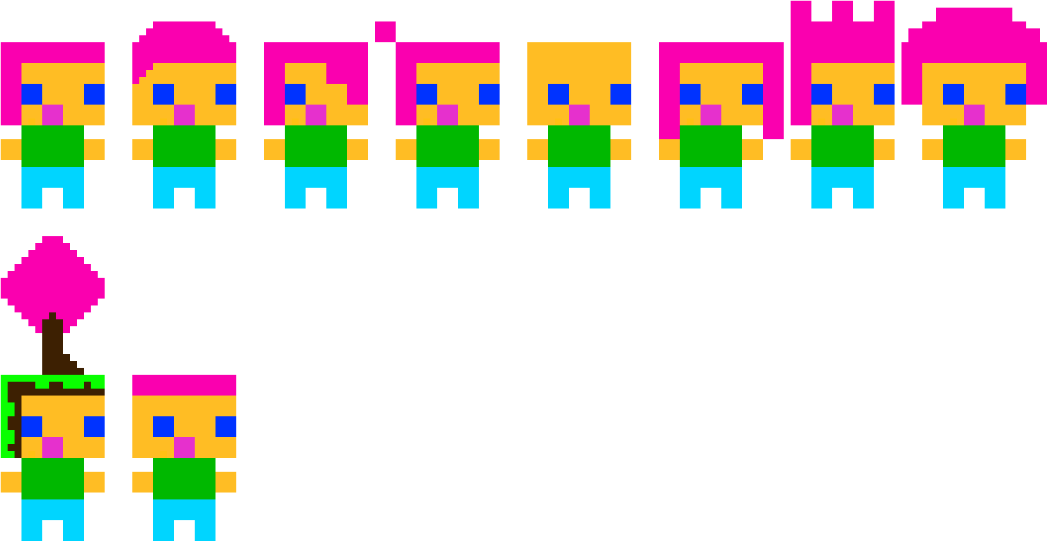 Pink Hair Clipart Male - Pixel Art - Png Download (1760x830), Png Download