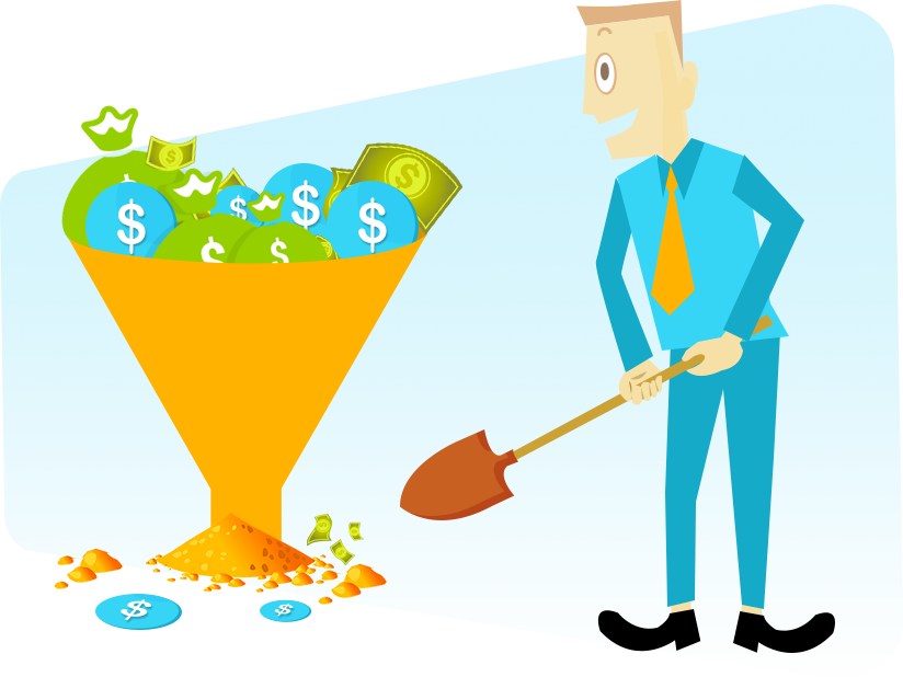 Cash In Sales Funnel - Sales Process Clipart (824x618), Png Download