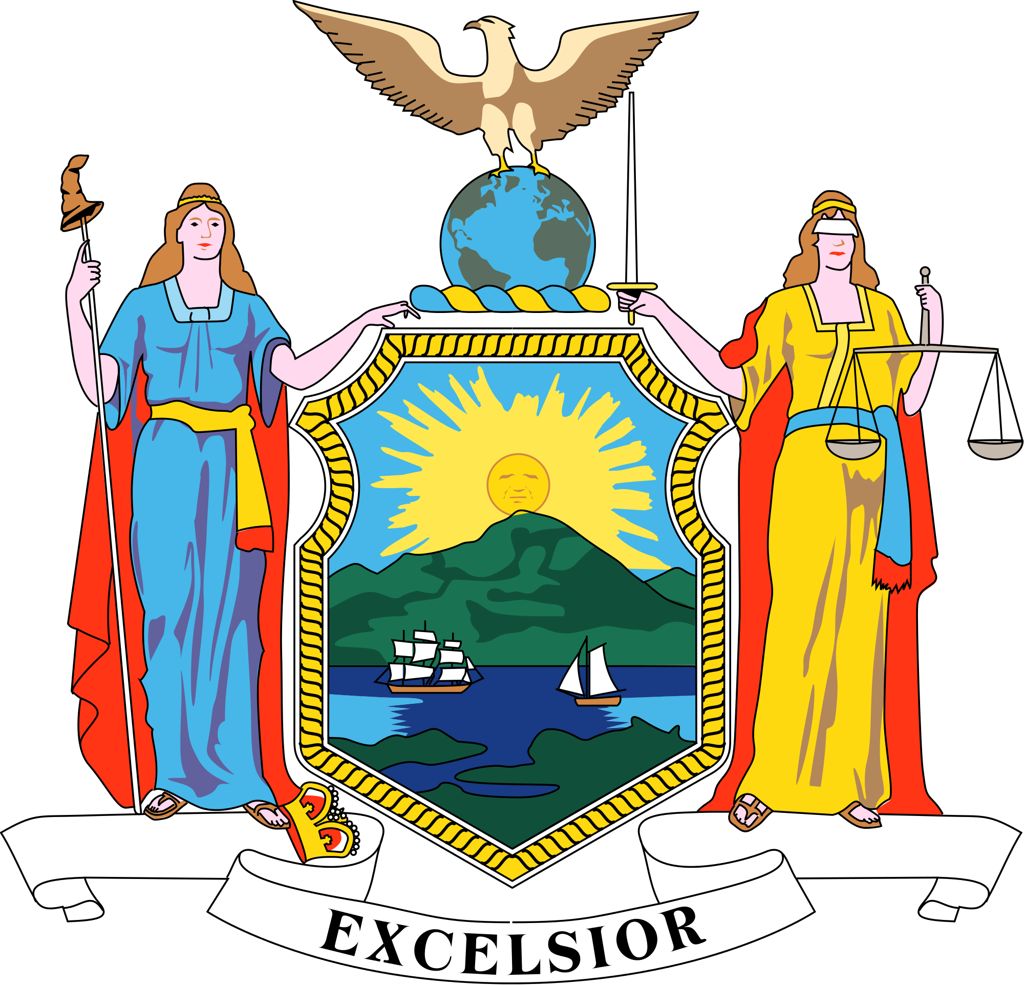 Open - New York State Seal Png Clipart (2000x1923), Png Download