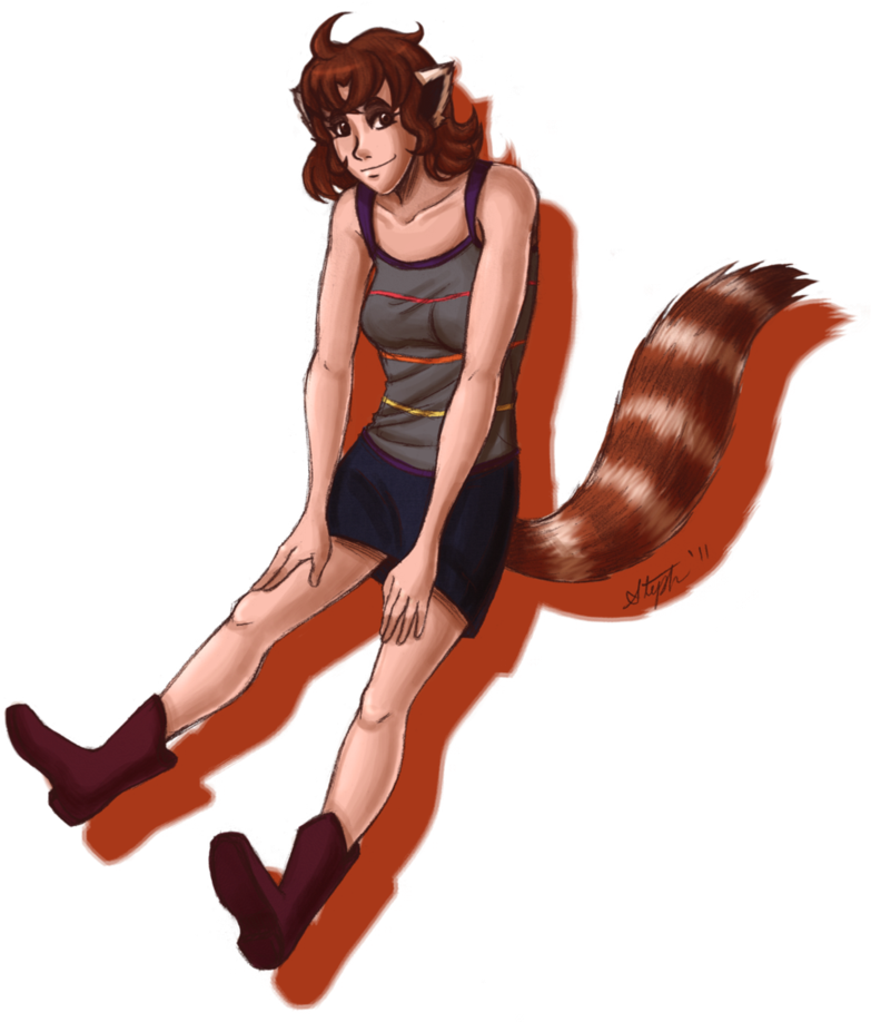 Clipart Info - Red Panda Girl Anime - Png Download (810x987), Png Download