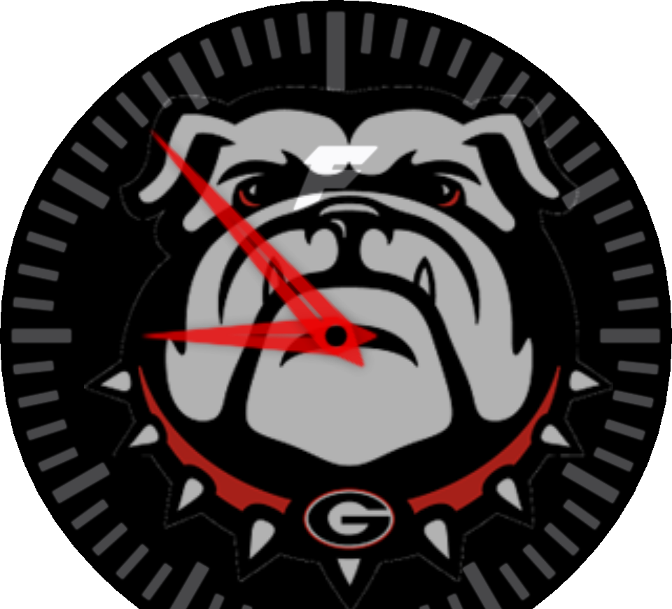 Georgia Bulldogs Analog- Hairy Dawg Watch Face Preview Clipart (960x870), Png Download