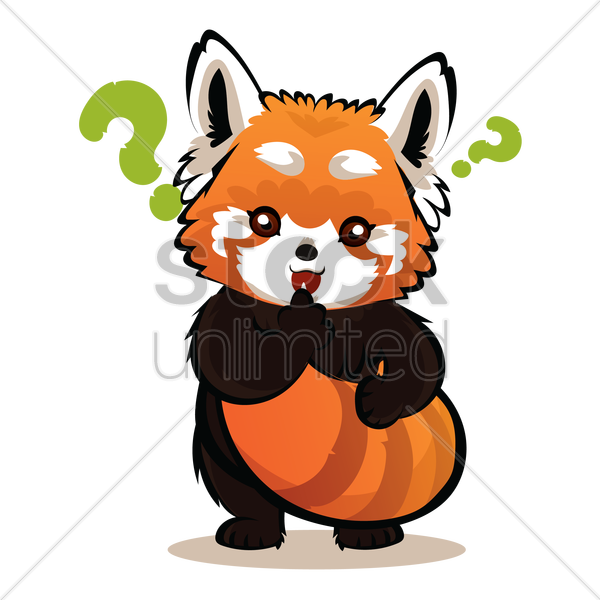 Cartoon Red Panda Confused Clipart (600x600), Png Download