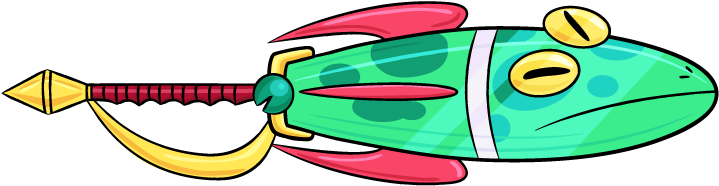Frog Missile Magisword - Mighty Magiswords Frog Missile Clipart (768x404), Png Download