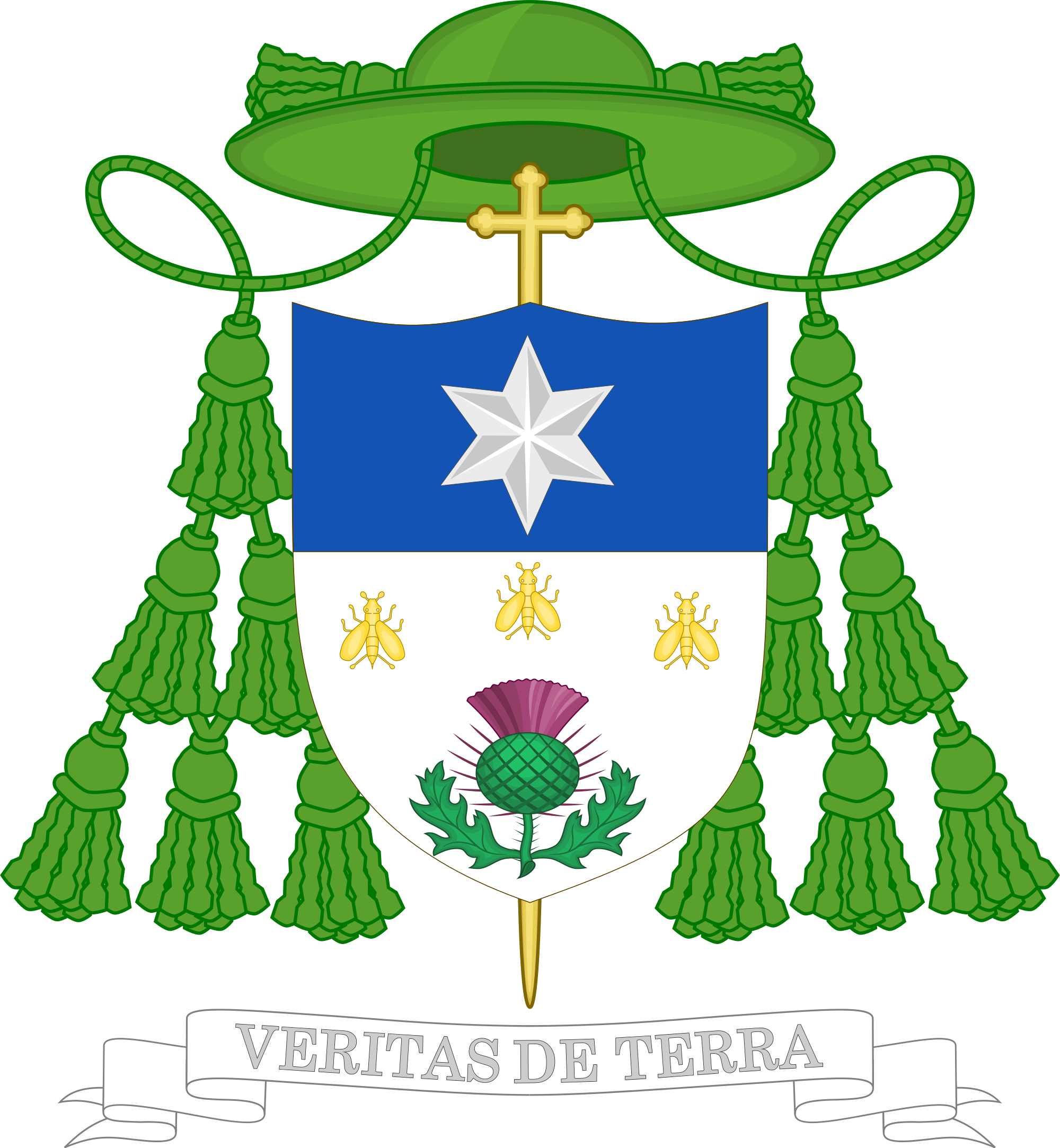 Escudo Episcopal Monseñor Oscar Domingo Sarlinga - Scotland Button Pin Set (size Is 1inch/25mm Diameter) Clipart (1281x1388), Png Download