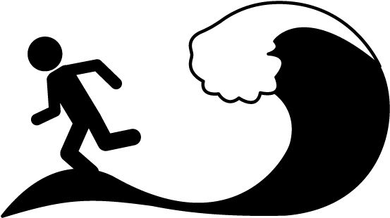 Evacuation - Tsunami Clipart Black And White - Png Download (640x480), Png Download