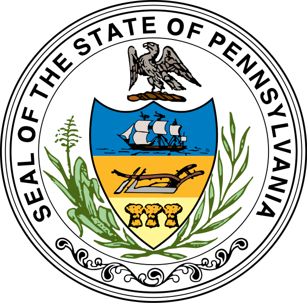 Carved Plaque Of The Seal Of The State Of Pennsylvania, - Pennsylvania State Seal Clipart (606x599), Png Download