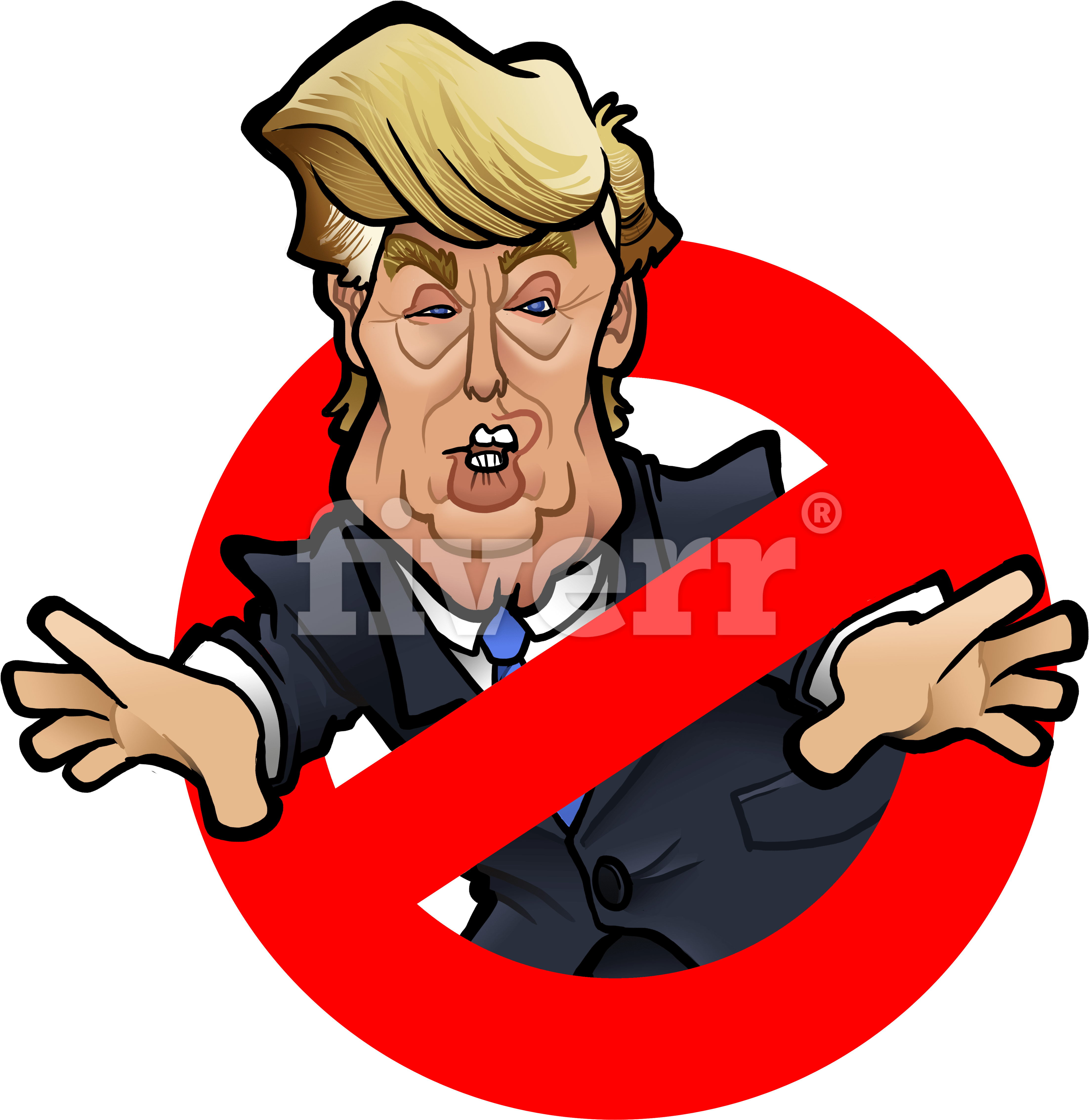 Banner Freeuse Draw A Celebrity Caricature By Binarygod - 4 Anti-trump 3.5" Stickers Plus Bonus 3" Pinback Button. Clipart (4800x4800), Png Download
