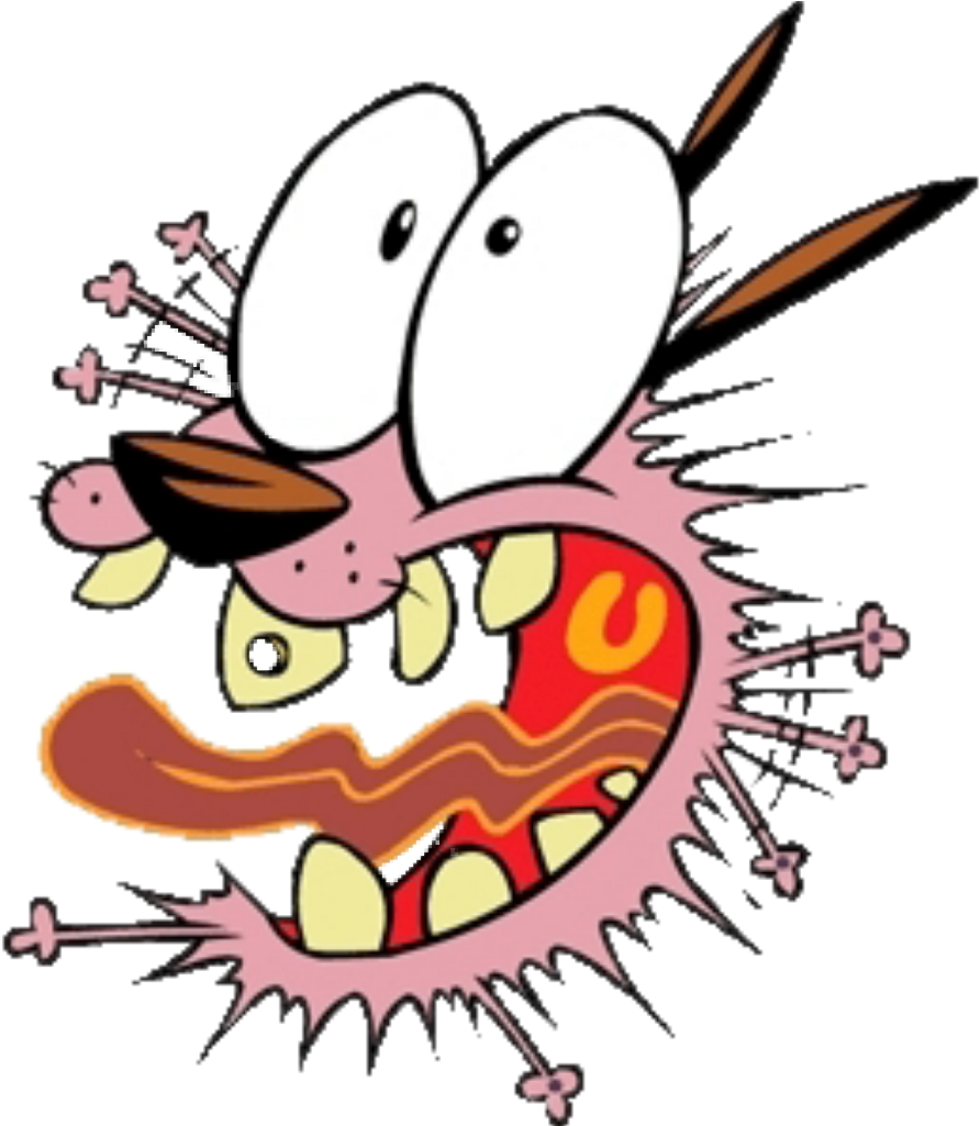 Courage The Cowardly Dog Coragem O Cao Covarde Cartoon - Courage The Cowardly Dog Afraid Clipart (1024x1024), Png Download