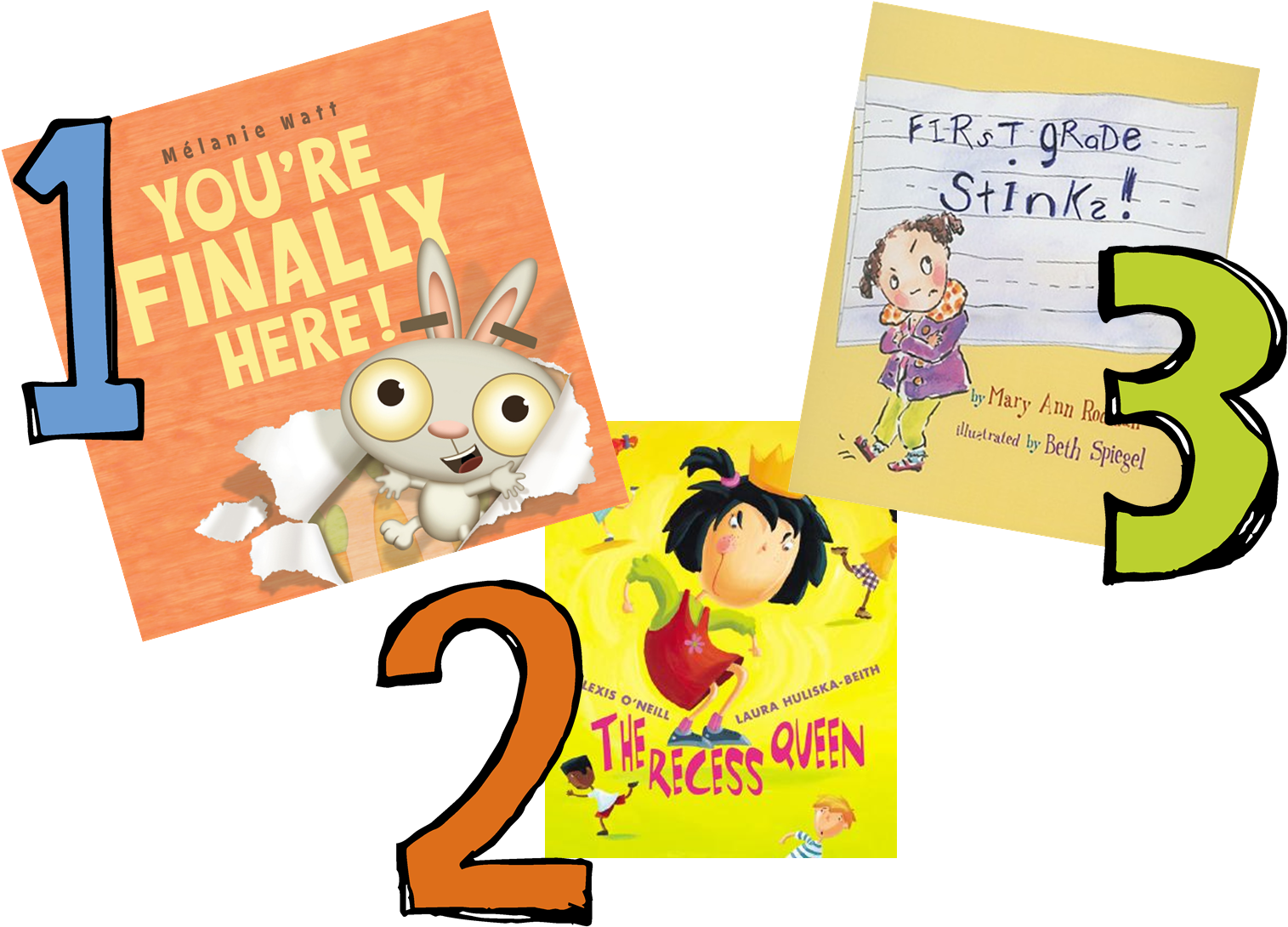 I Love All Three Of These Books You're Finally Here - Recess Queen [book] Clipart (1561x1128), Png Download