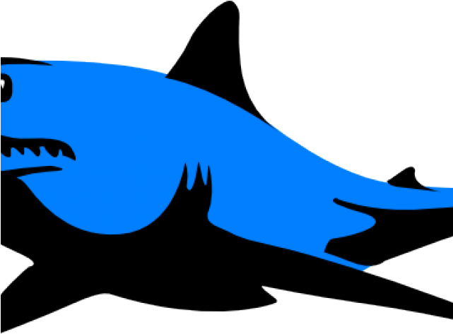 Fins Clipart Blue Shark - Great White Shark Black And White Clipart - Png Download (640x480), Png Download