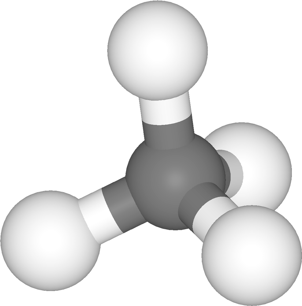 Model Of A Methane Molecule - Methane Png Clipart (1088x1100), Png Download