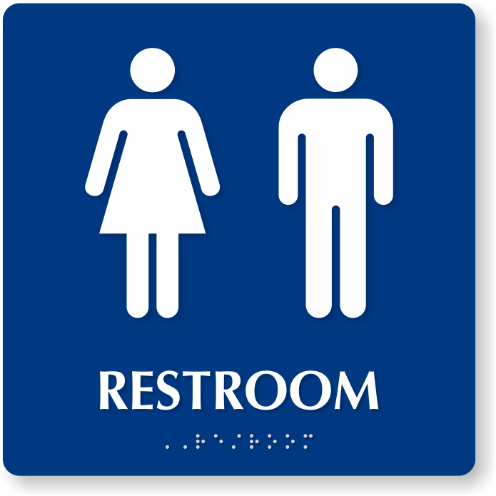 Men And Women Pictogram Braille Unisex Restroom Sign - Bathroom Sign Clipart (800x800), Png Download