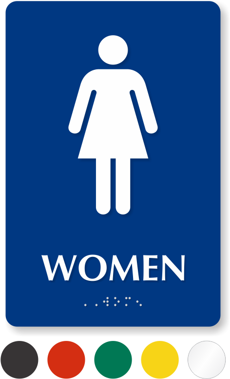Women Pictogram Braille Restroom Sign - Restroom Signs Clipart (538x800), Png Download