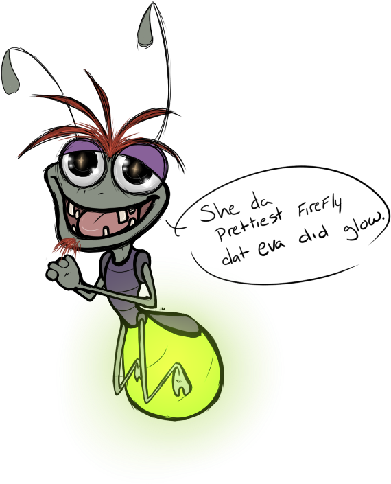 Fireflies - Cartoon Clipart (722x788), Png Download
