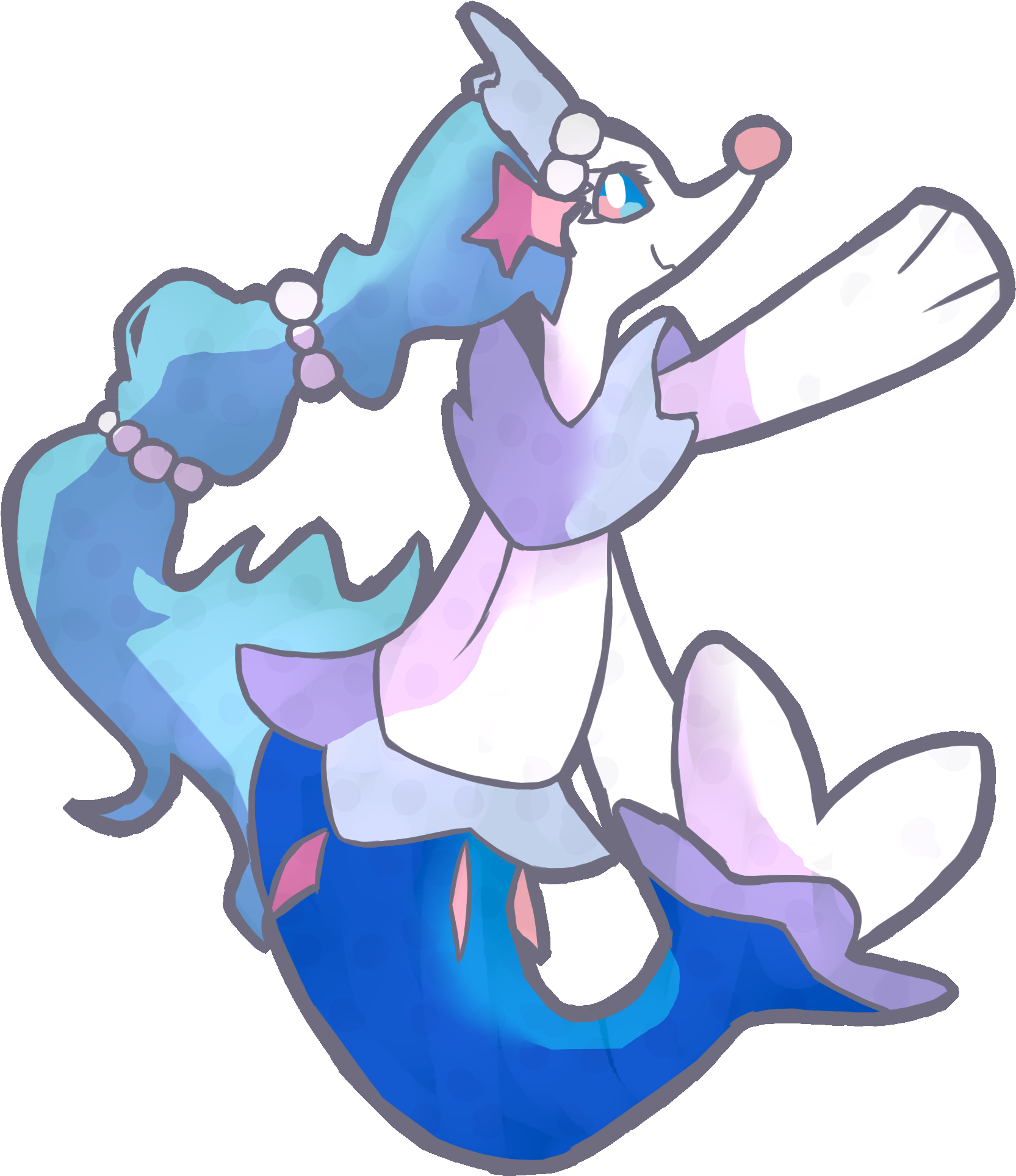I Drew A Cute Primarina Wanted To Share It Here [oc] - Cartoon Clipart (1924x1964), Png Download