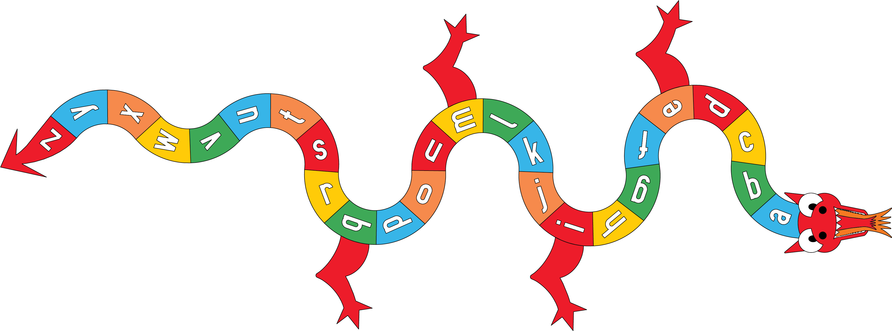Alfabet Draak A-z - Dragon Clipart (3729x1425), Png Download